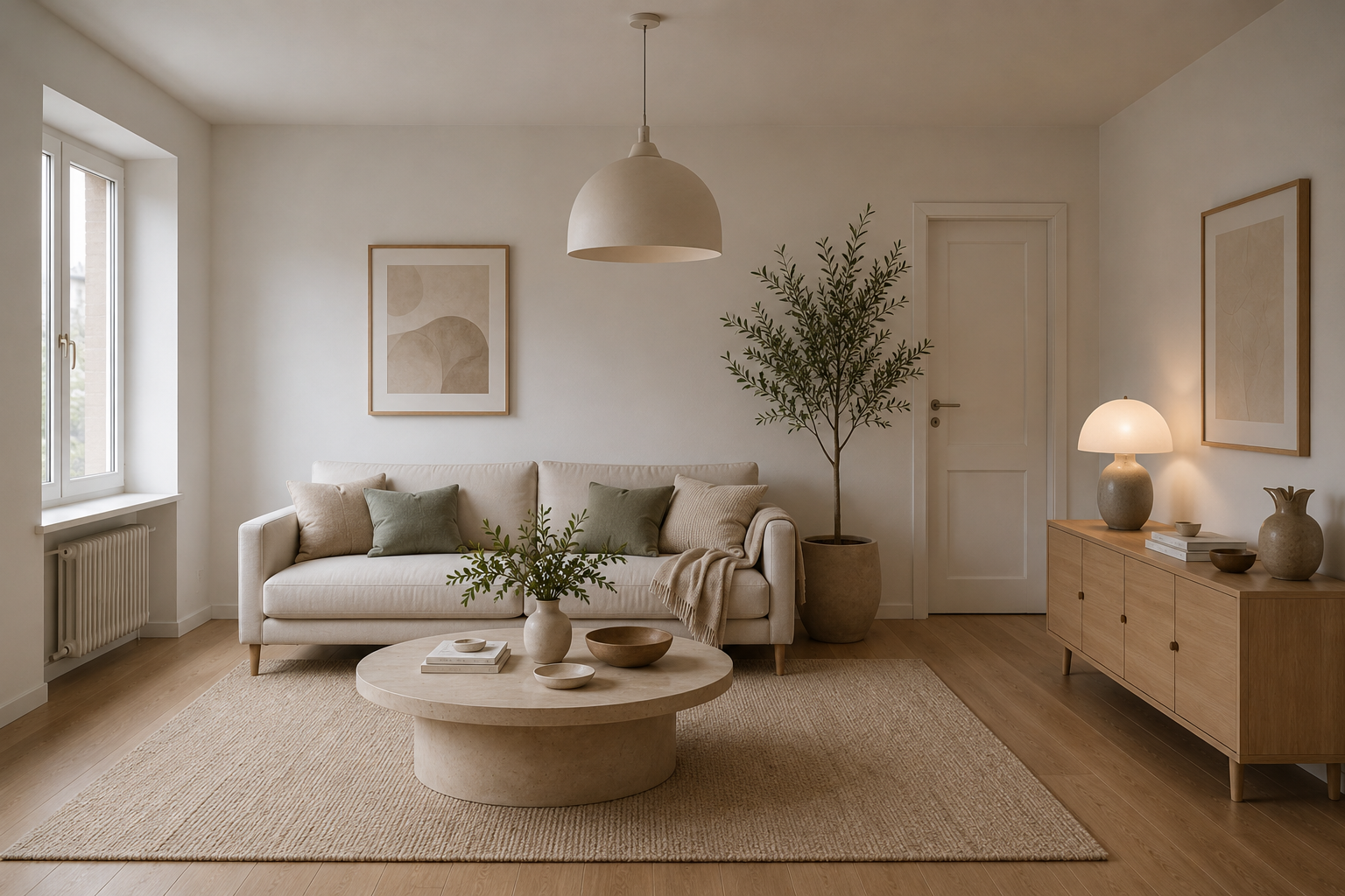 Derselbe Raum mit einem vollständigen Stilaro Interior Design Konzept